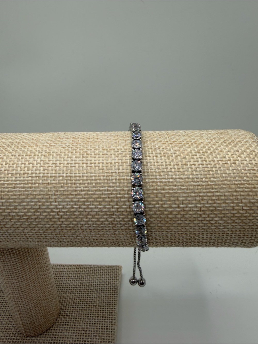 Classic Adjustable Tennis Bracelet with CZ Stones Set in Silver - Picture 8 of 9